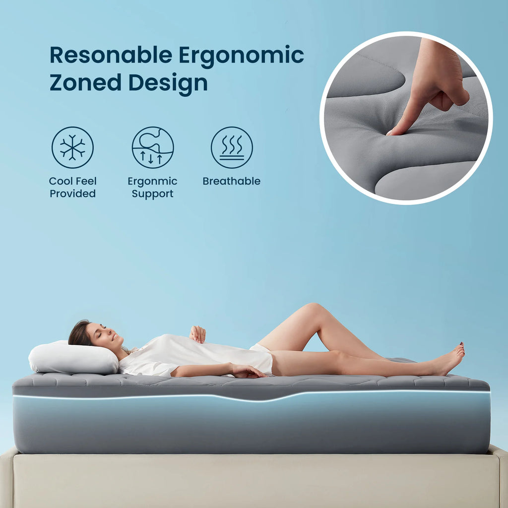 Cooling Mattress Topper - Breathable, Deep Pocket & Machine Washable