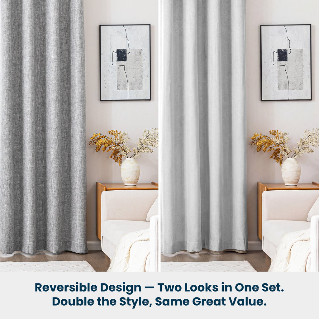 Sleep Zone 100% Blackout Curtains for Bedroom Full Light Blocking Curtains