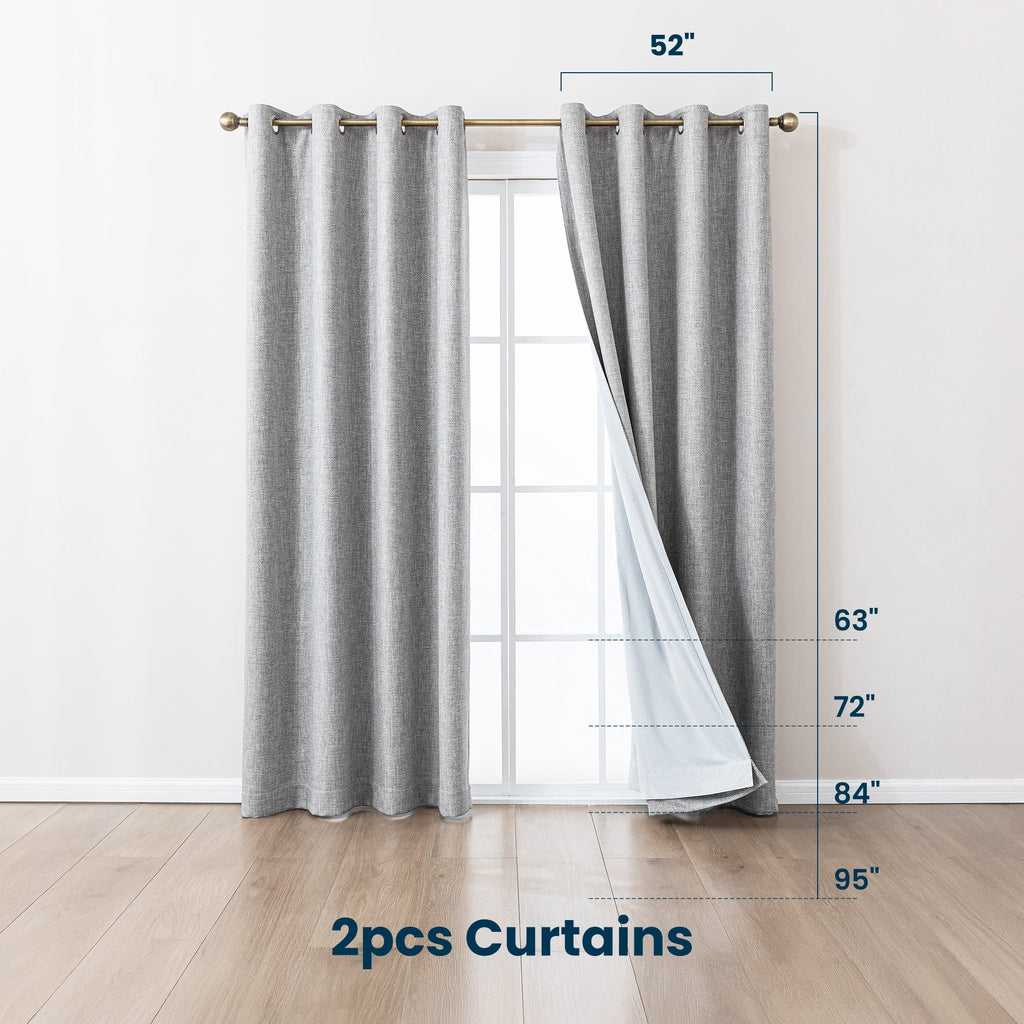 Sleep Zone 100% Blackout Curtains for Bedroom Full Light Blocking Curtains