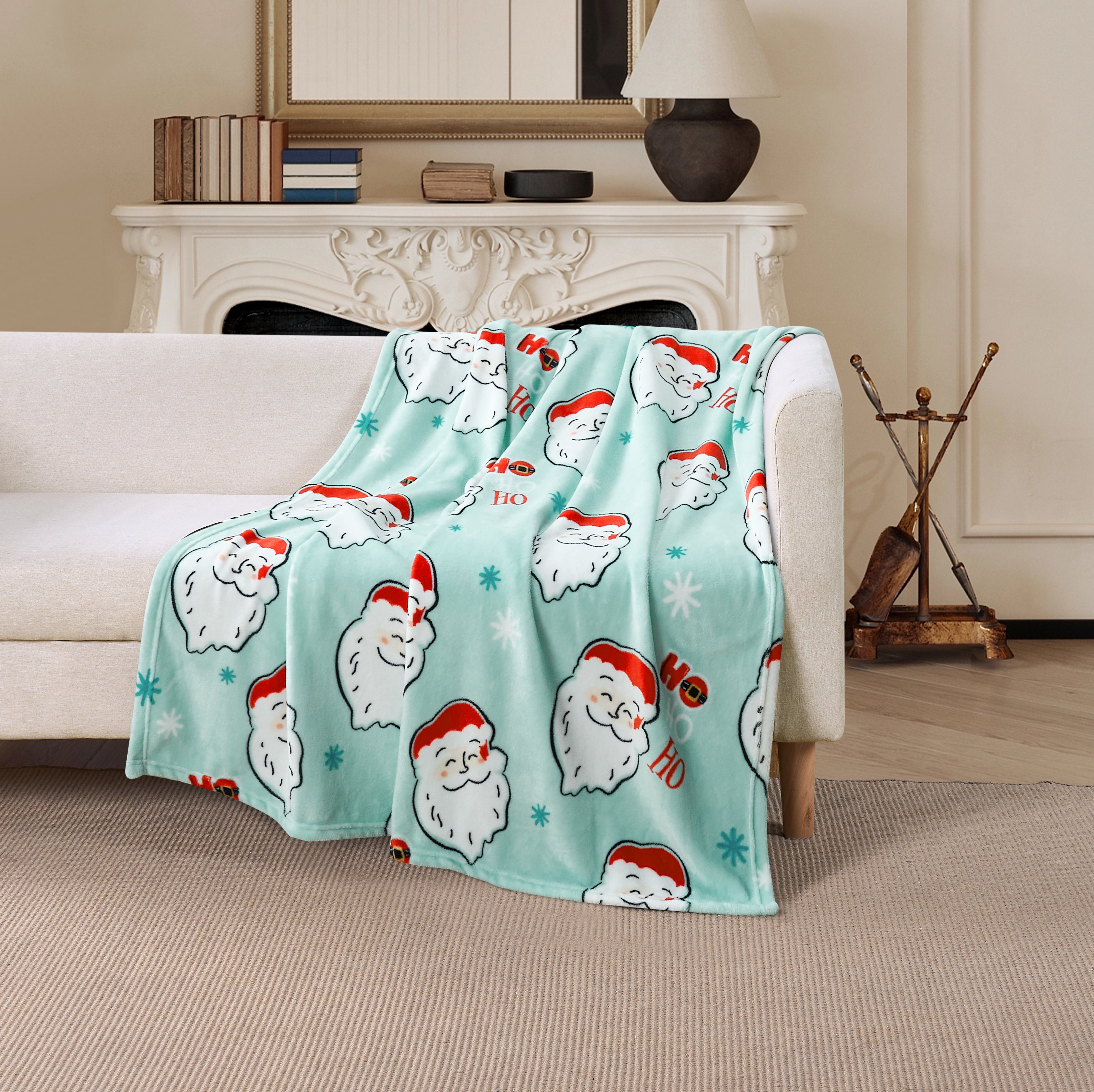 Christmas Velvet Plush Throw Blanket – 220GSM Soft Flannel, Holiday Prints, Cozy and Durable, Machine Washable Gift Throw for Bed, Sofa, Travel