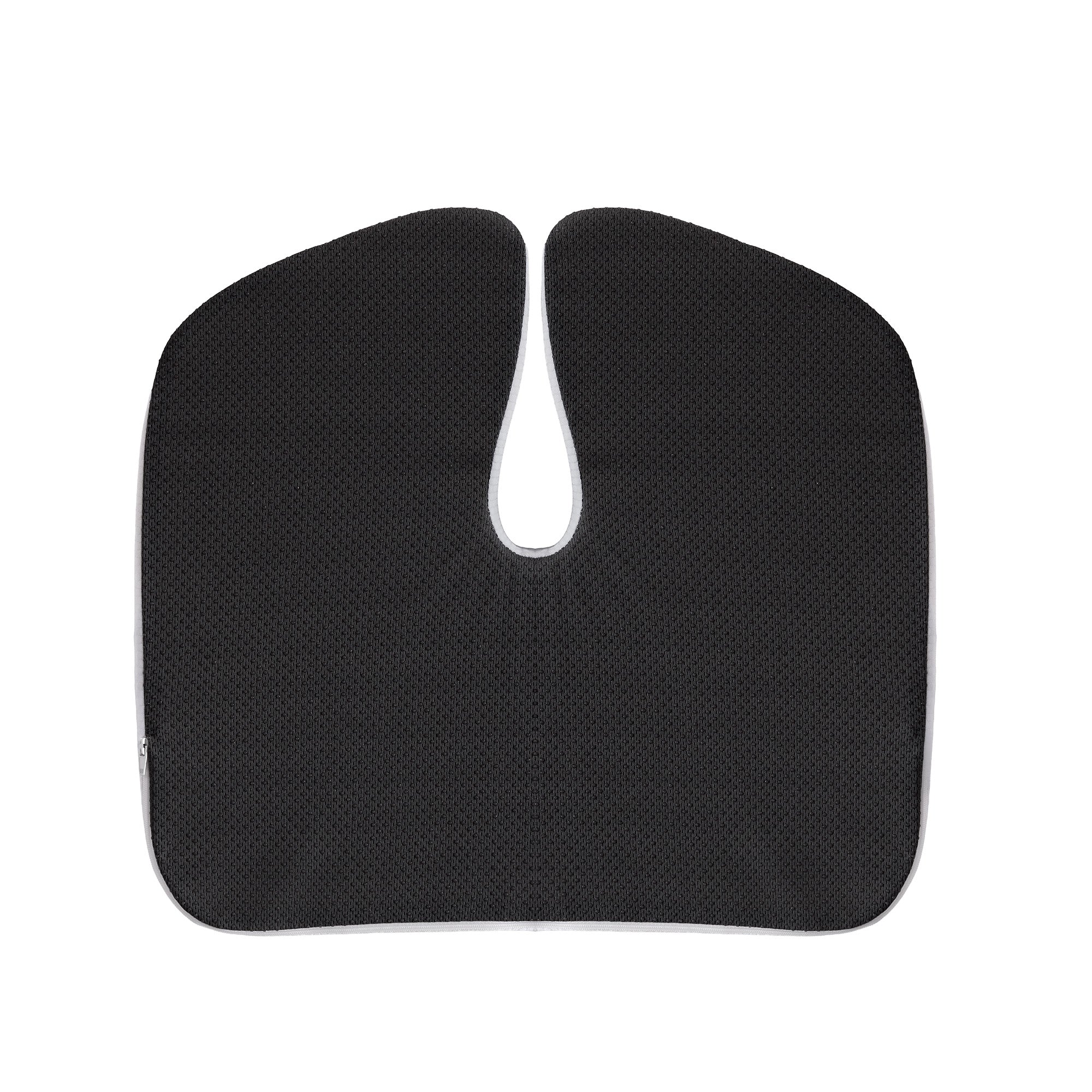Memory Foam Seat Cushion, 17.7"×16.2"×4.7", White & Gray, Ergonomic Pressure Relief