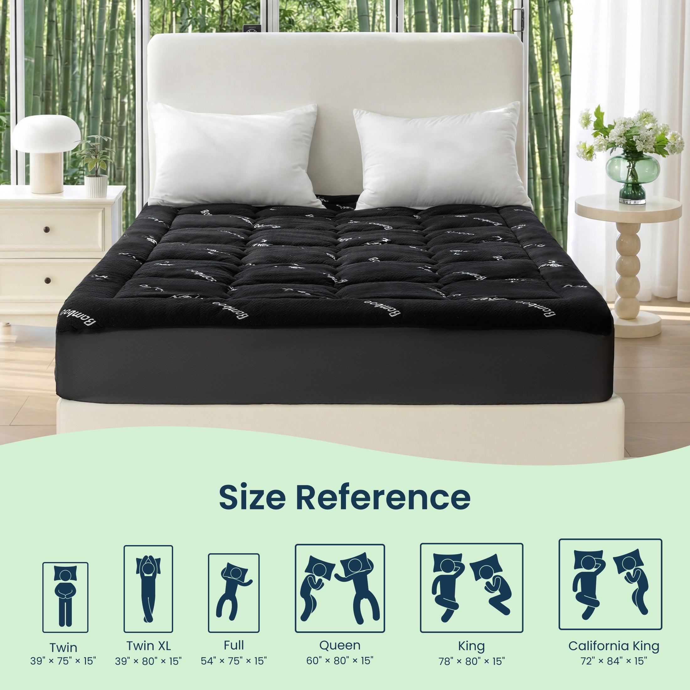 Sleep Zone 11oz Rayon from Bamboo Mattress Pad