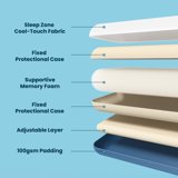 Standard Cooling Thick Memory Foam Pillow, Adjustable Height 2-Layer Design Neck Support for Side Back Stomach Sleepers-Blue