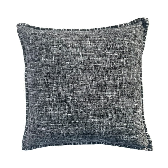 20"x20" Gray Polyester Weathered Whipstitch Decorative Throw Pillow Covers, Durable Vintage for Sofa Decor(2 Pack)