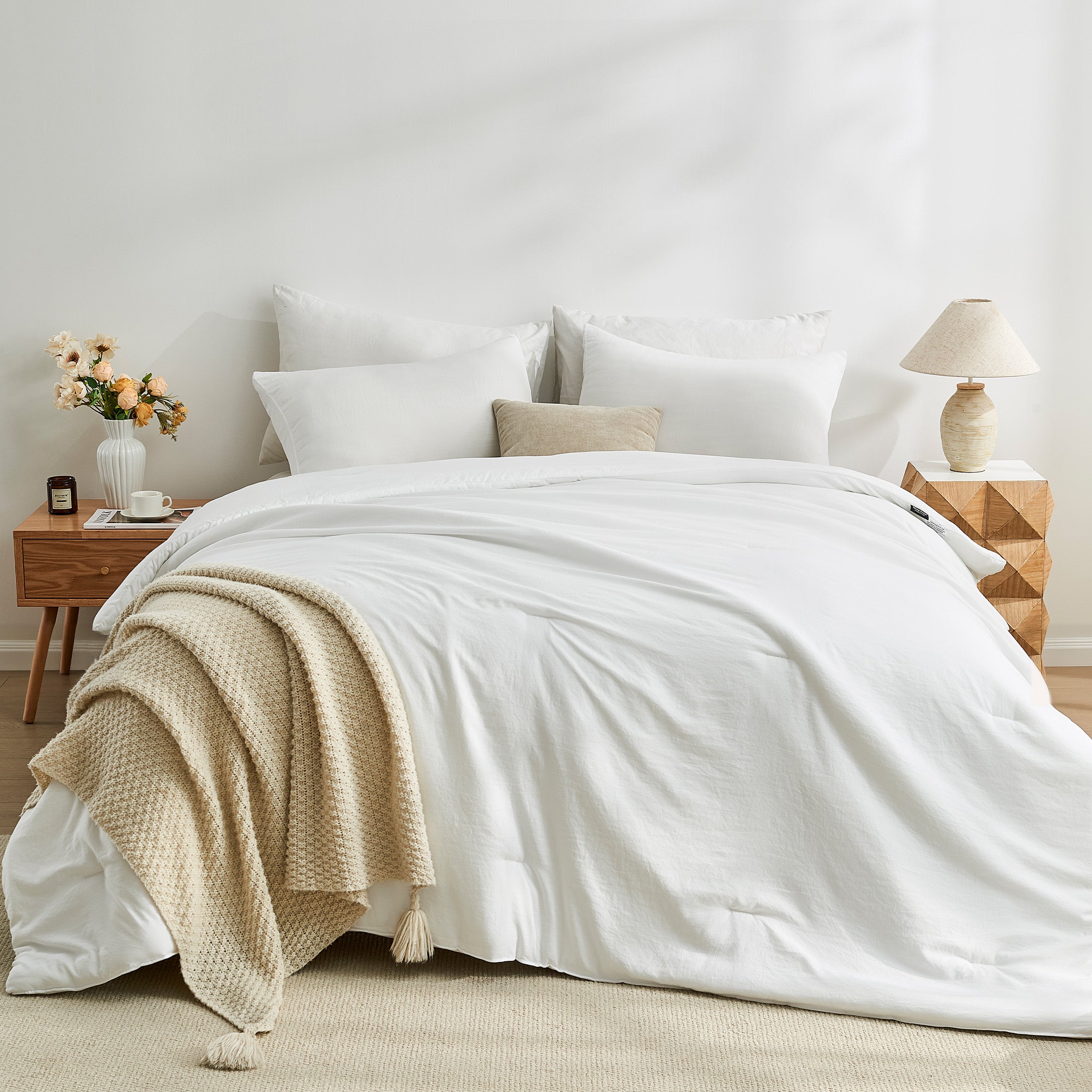 Washed Microfiber Comforter Set, Soft & Breathable