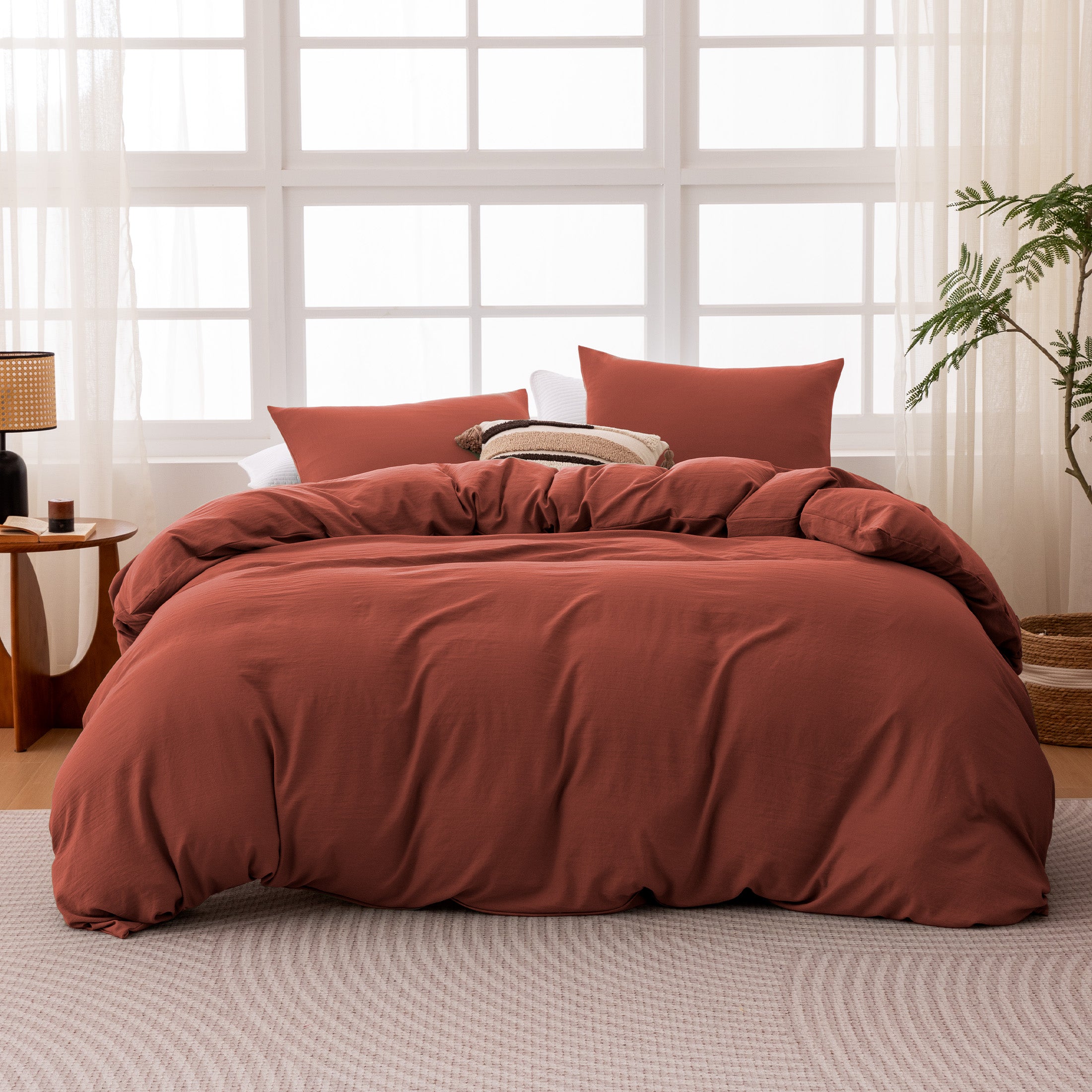 Washed Microfiber 100gsm Duvet Cover Set, All Season Bedding