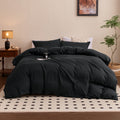 Sleep Zone Washed Jacquard Stripe Duvet Cover Set
