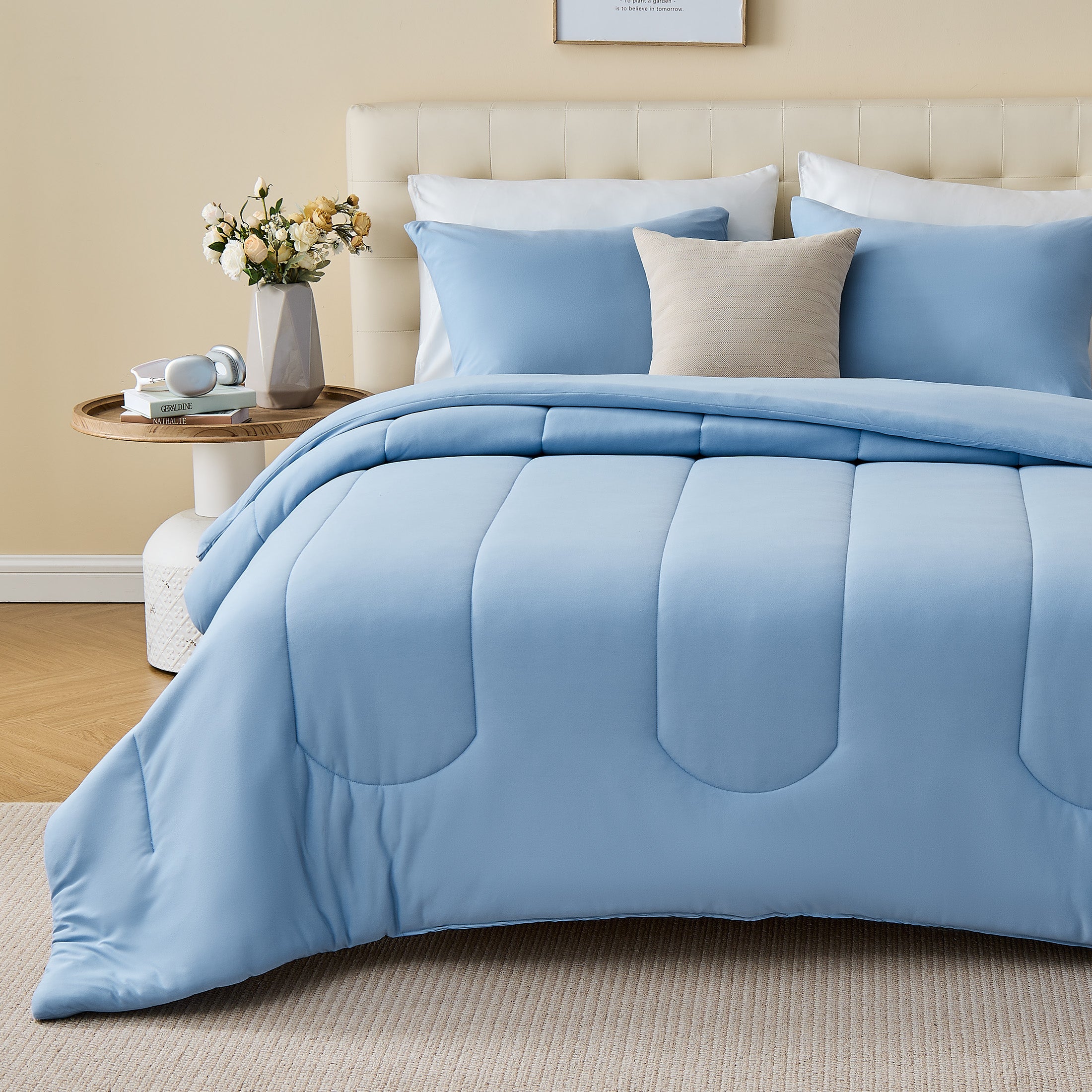 145gsm Luxury Jersey-Knit Comforter Set, Ultra Soft All Season Bedding