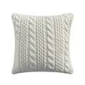 20"x20" Cream Polyester Cable Knit Decorative Throw Pillow Covers, Cozy Pill-Resistant for Bedroom(2 Pack)