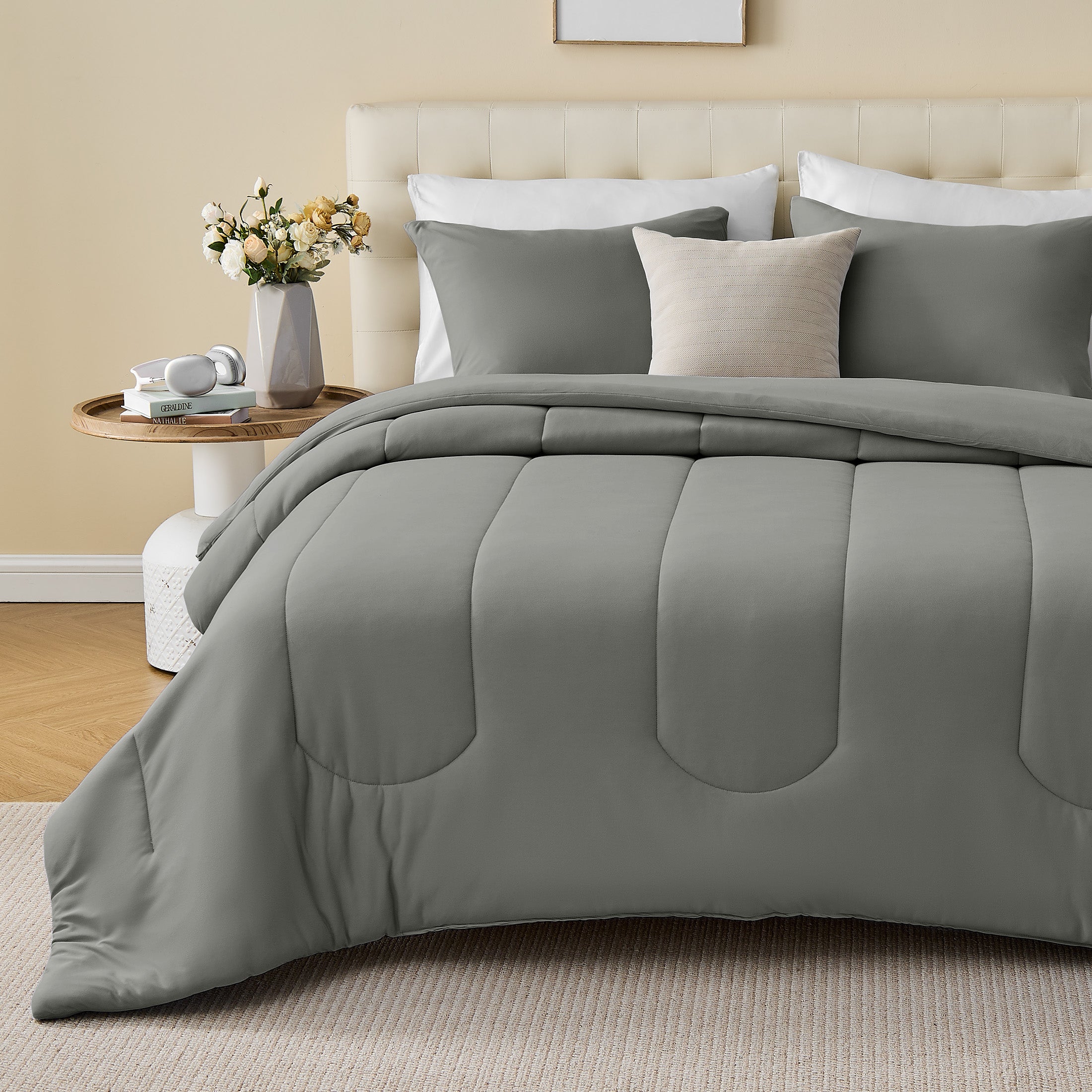 145gsm Luxury Jersey-Knit Comforter Set, Ultra Soft All Season Bedding