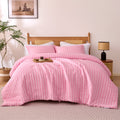 Seersucker Stripe Comforter Set, OEKO-TEX Ultra-Soft Down Alternative Bedding
