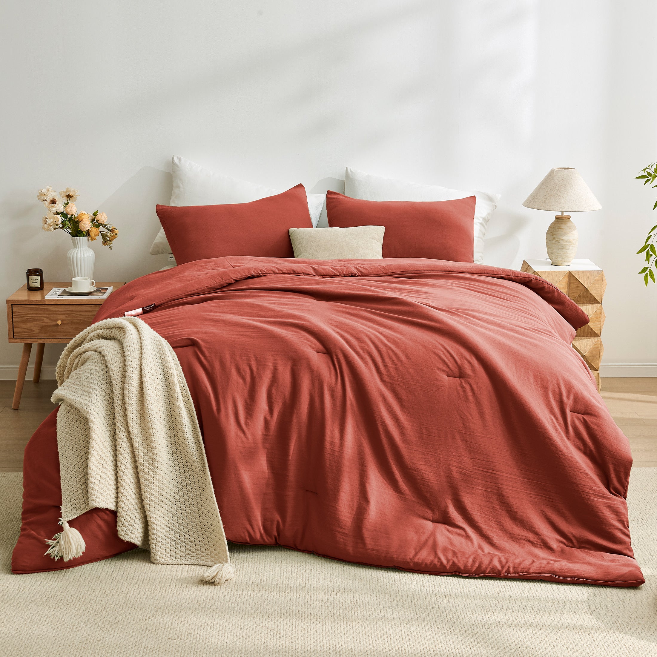 Washed Microfiber Comforter Set, Soft & Breathable