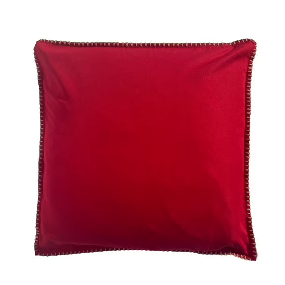 21"x21" Red Thick Thread Whipstitch Decorative Throw Pillow Covers, Festive for Holiday Decor(2 Pack)