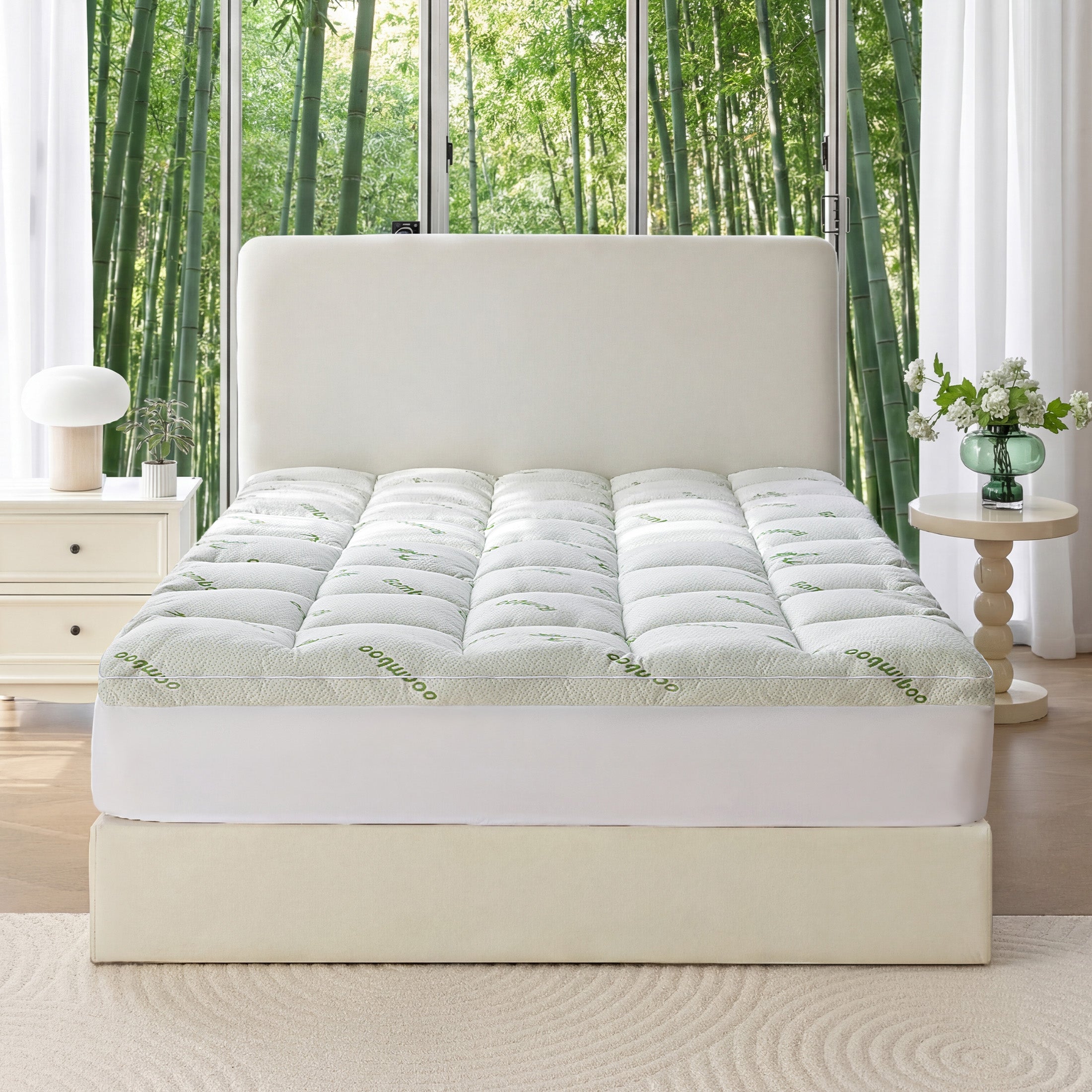 Sleep Zone Bamboo Mattress Topper California with Deep Pockets