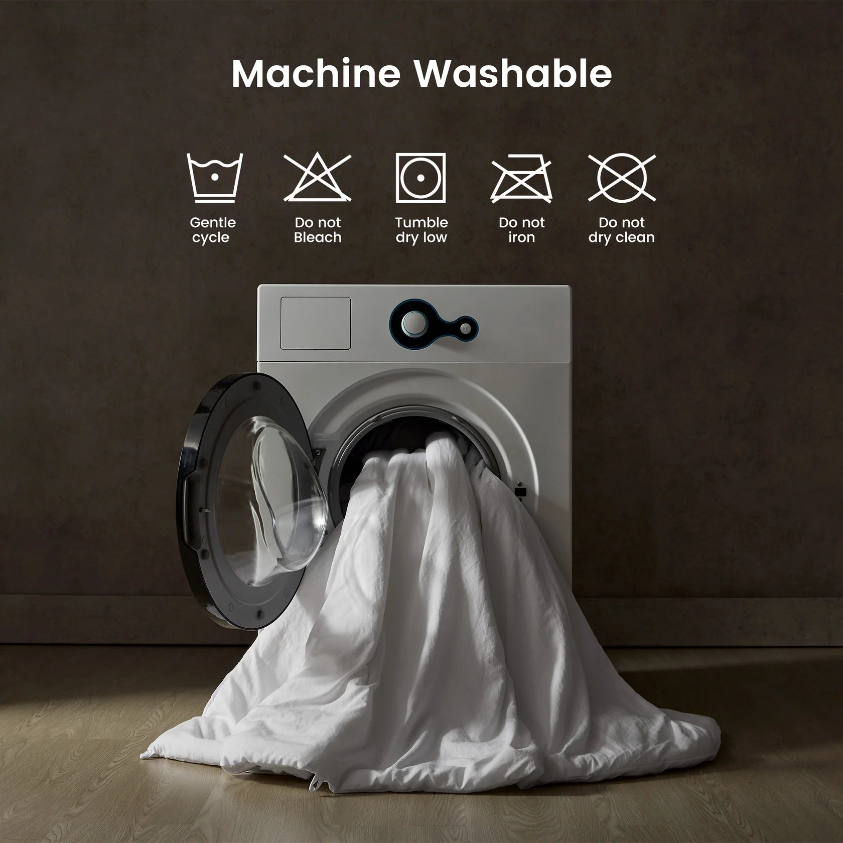 Stonewashed Comforter Set - Natural Wrinkle Texture with Pillow Sham