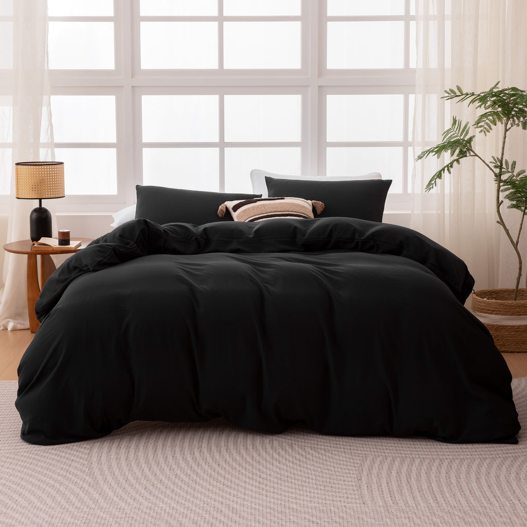 Washed Microfiber 100gsm Duvet Cover Set, All Season Bedding