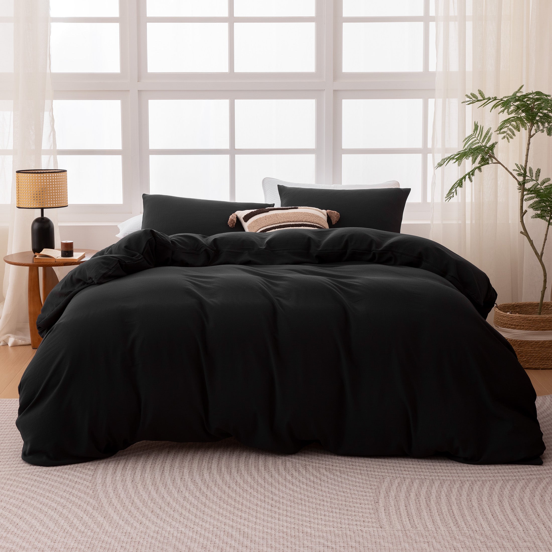 Washed Microfiber 100gsm Duvet Cover Set, All Season Bedding