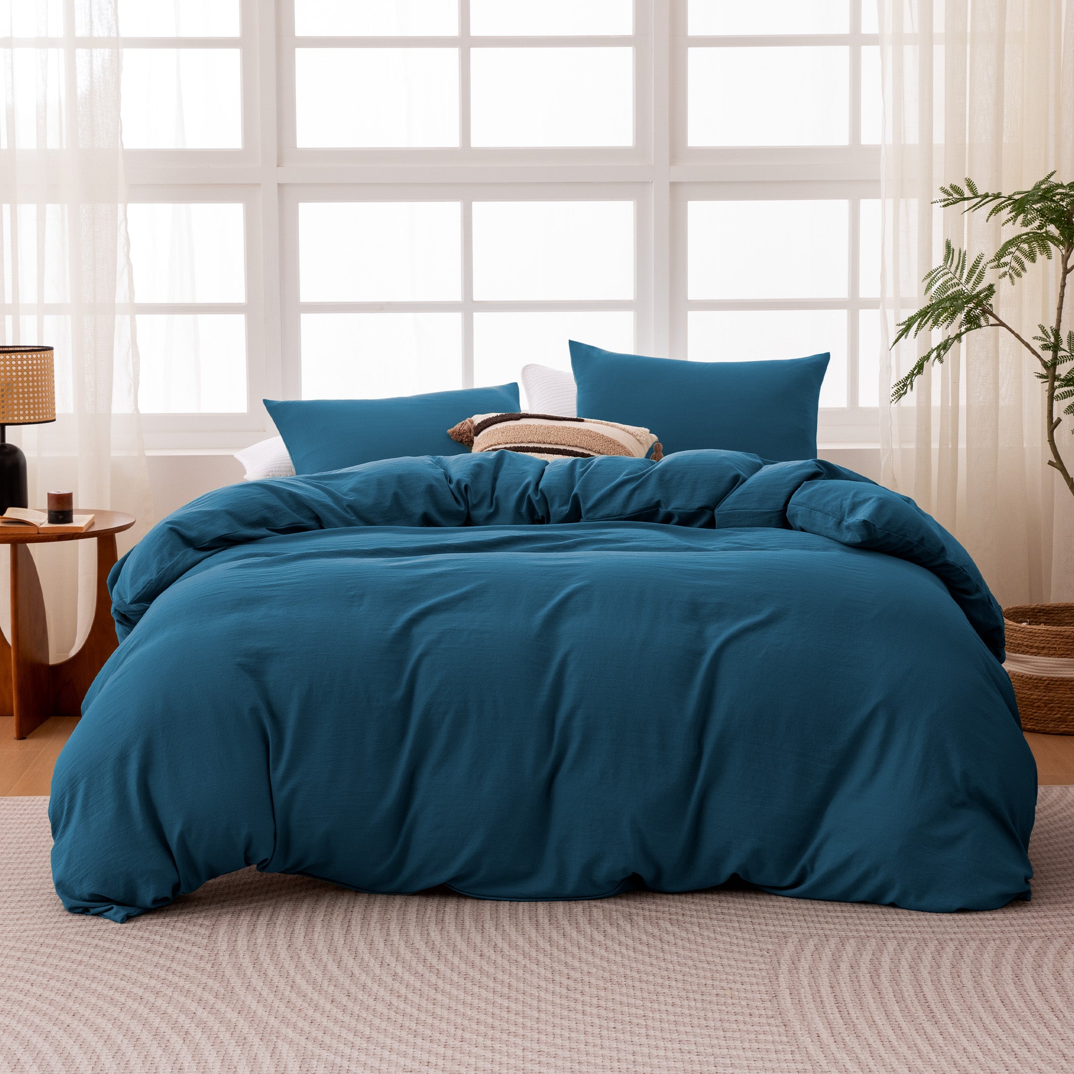 Washed Microfiber 100gsm Duvet Cover Set, All Season Bedding