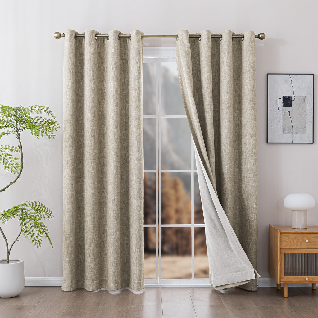Sleep Zone 100% Blackout Curtains for Bedroom Full Light Blocking Curtains