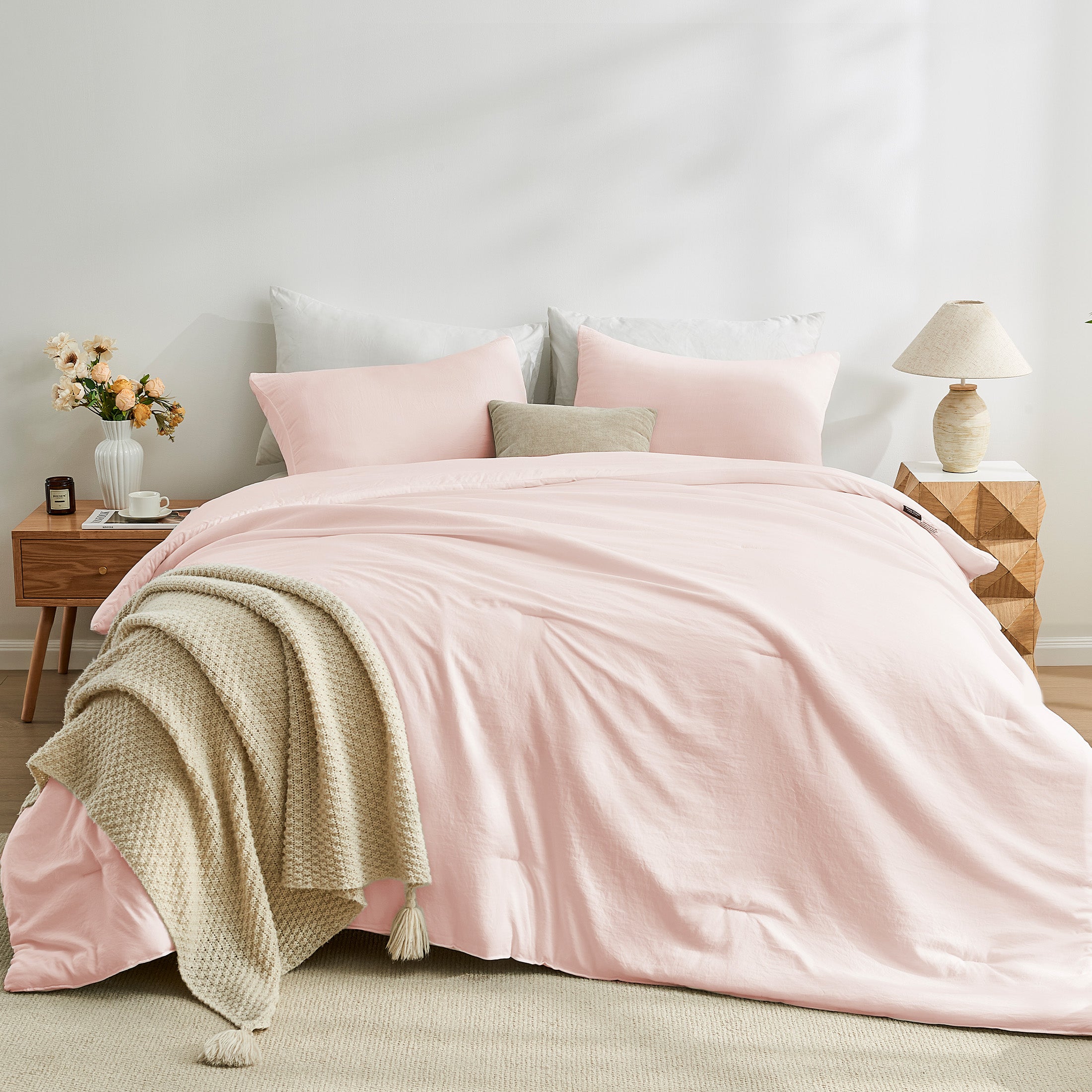 Washed Microfiber Comforter Set, Soft & Breathable