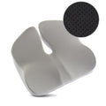 Memory Foam Seat Cushion, 17.7"×16.2"×4.7", White & Gray, Ergonomic Pressure Relief