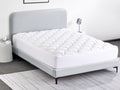 Premium Cooling Mattress Pad Beige for Hot Sleepers - White