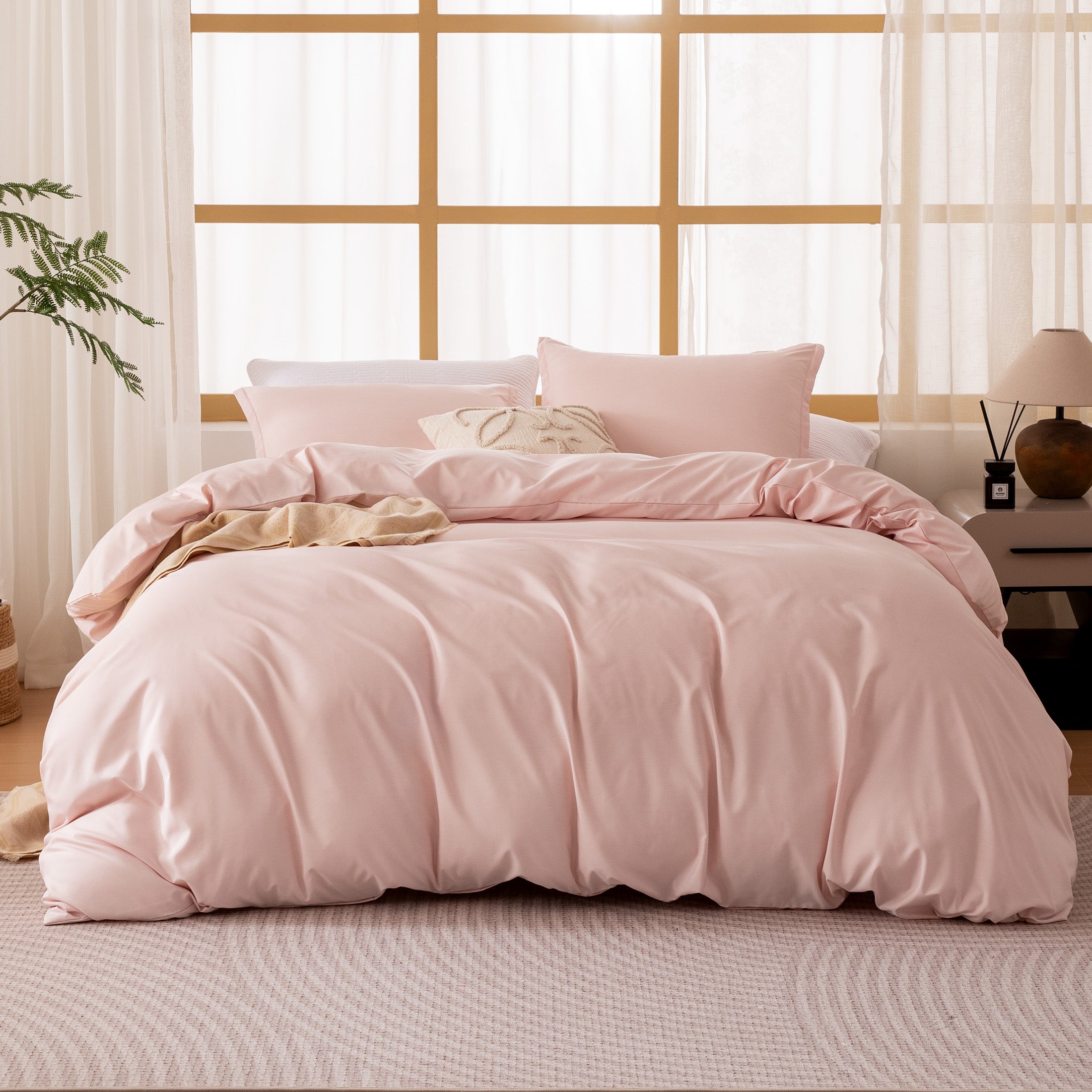 Cationic Microfiber Duvet Cover Set, Soft & Breathable