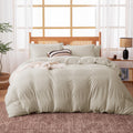 145gsm Duvet Cover Set Soft Jersey-Knit Microfiber Bedding with Zipper & Corner Ties