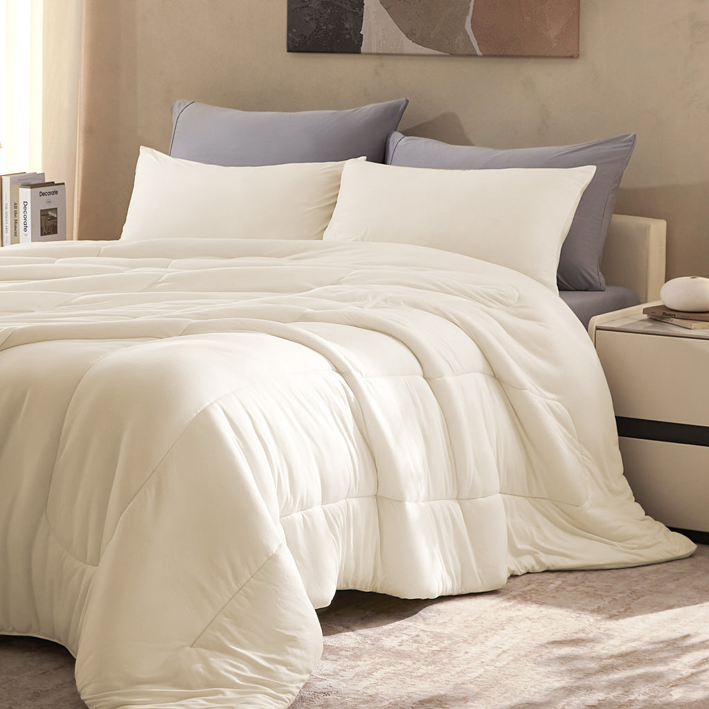 100% Microfiber Jersey Knit Comforter Set Duvet Set with Pillow Shams