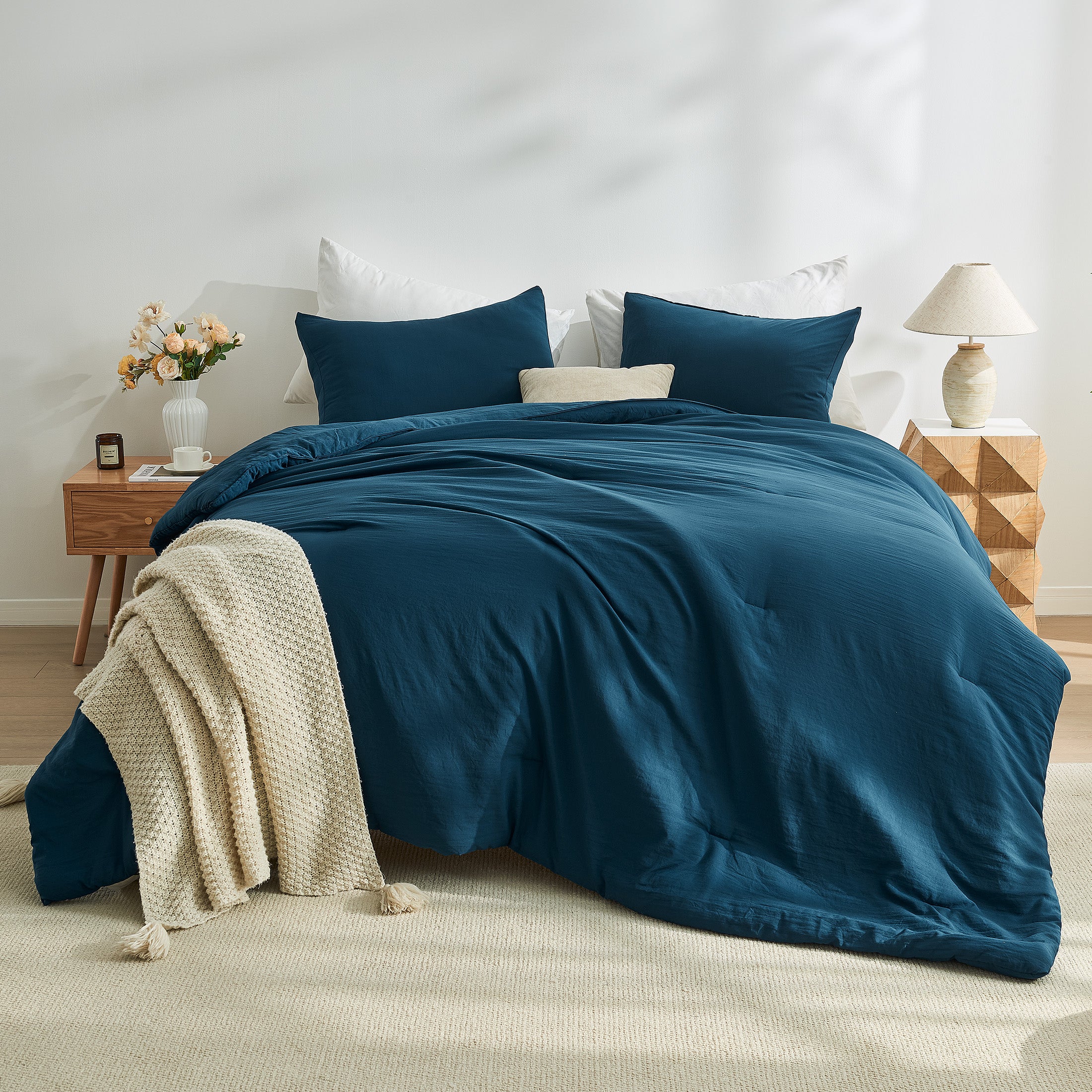 Washed Microfiber Comforter Set, Soft & Breathable