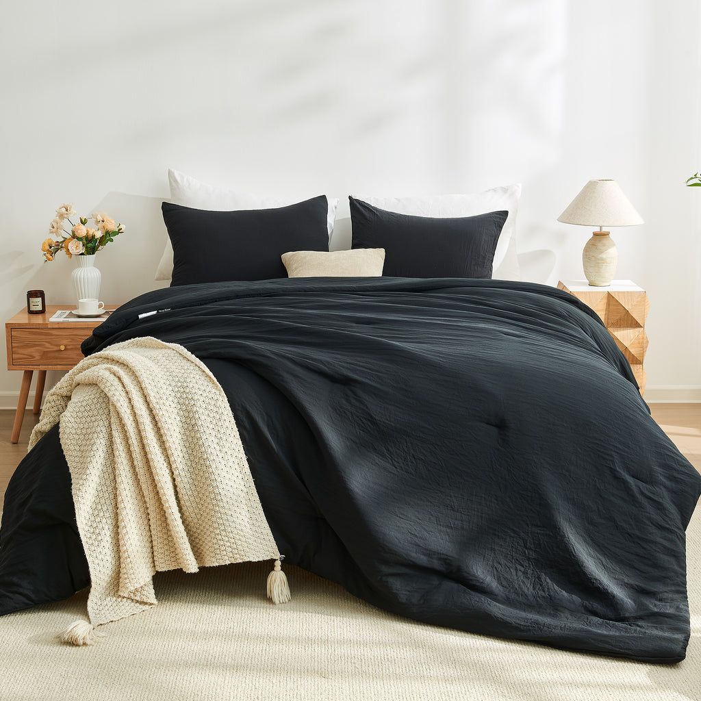 Washed Microfiber Comforter Set, Soft & Breathable