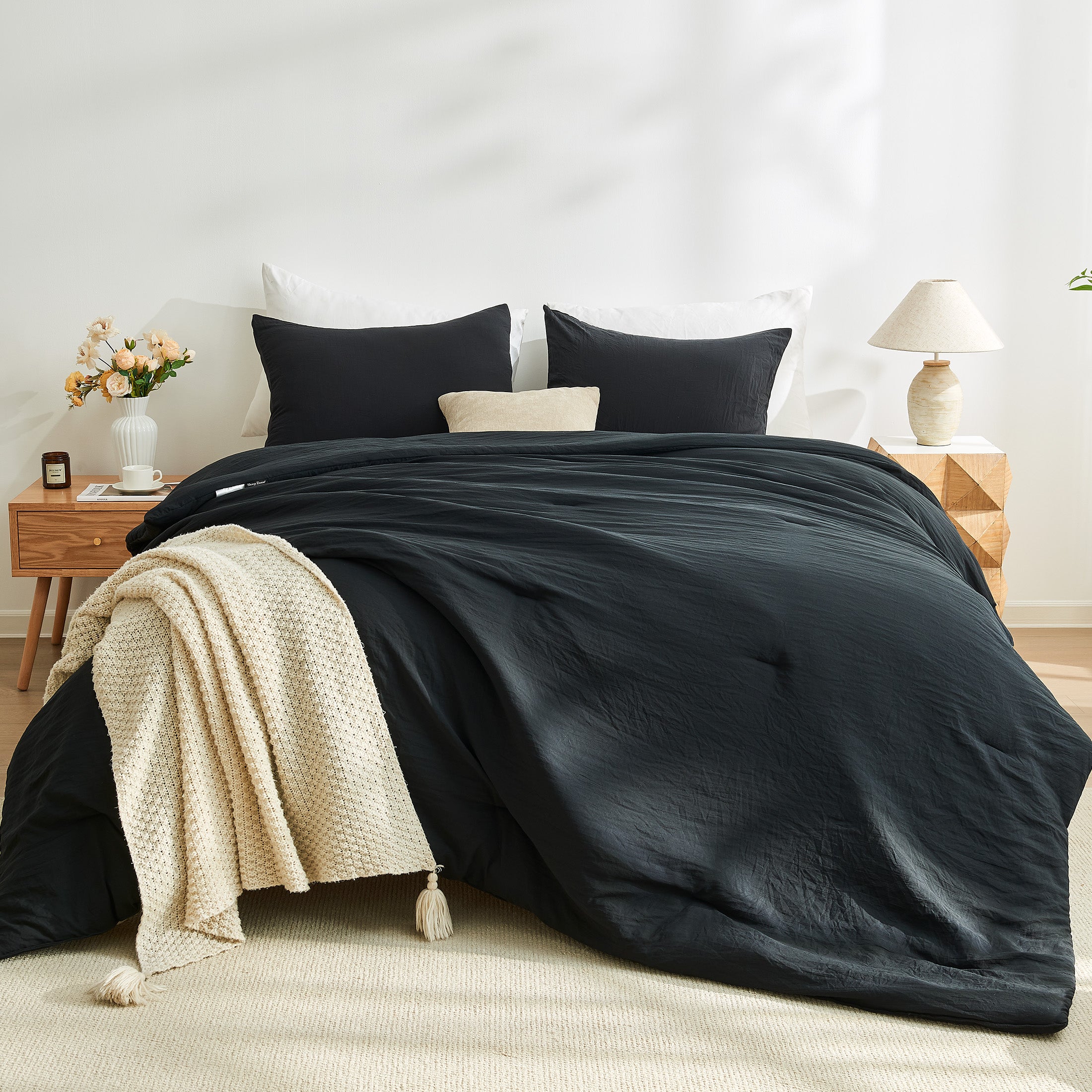 Washed Microfiber Comforter Set, Soft & Breathable