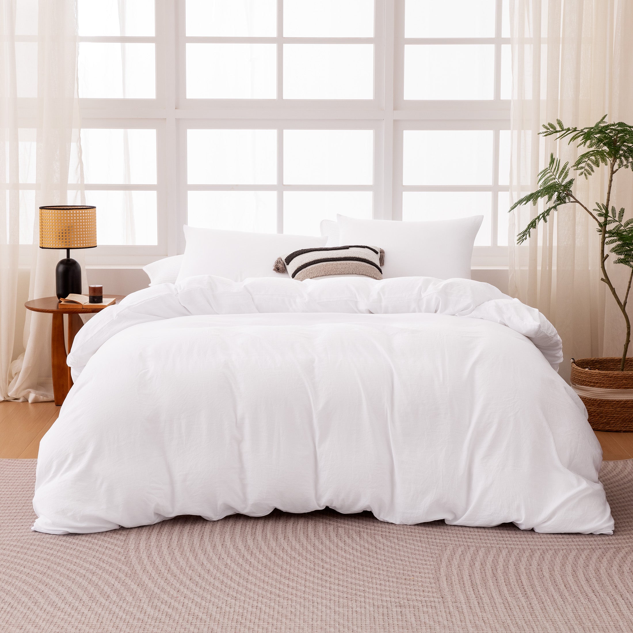 Washed Microfiber 100gsm Duvet Cover Set, All Season Bedding