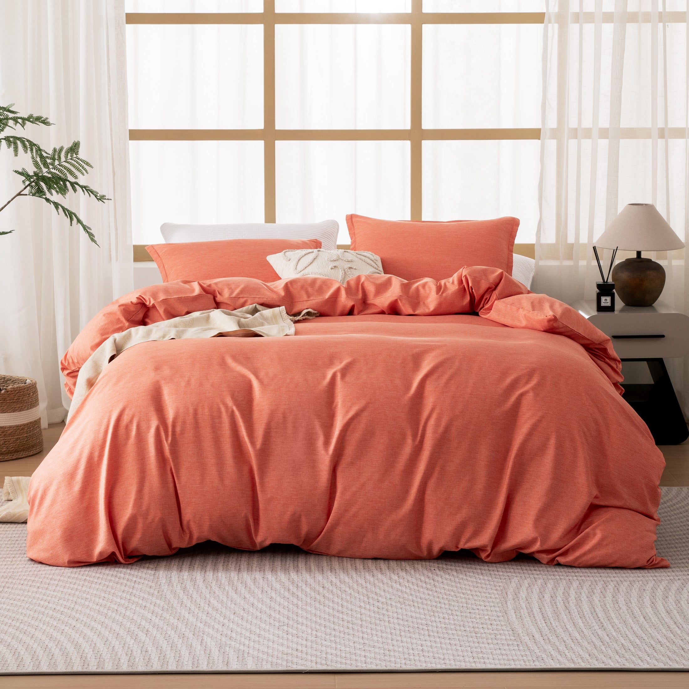 Cationic Microfiber Duvet Cover Set, Soft & Breathable