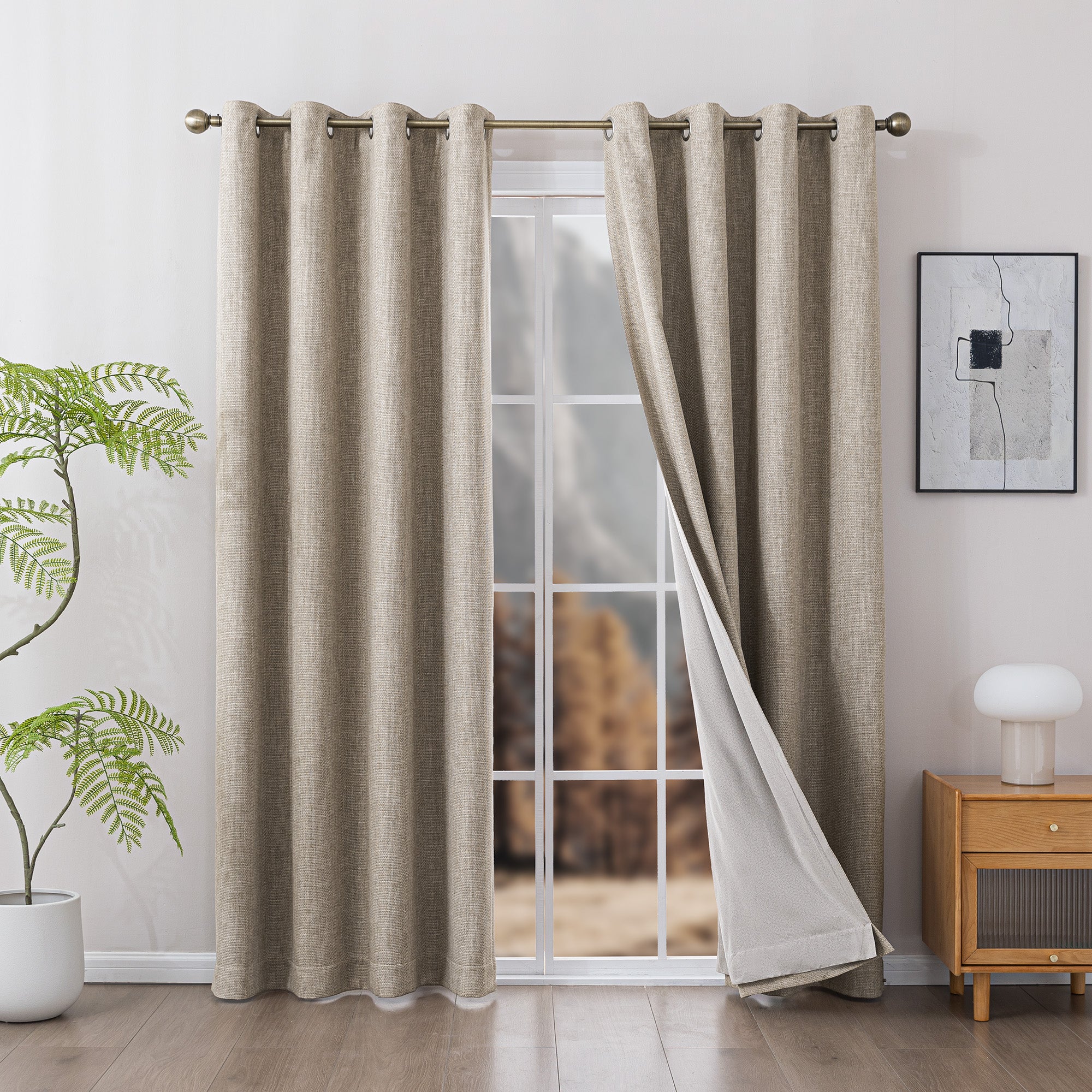 Sleep Zone 100% Blackout Curtains for Bedroom Full Light Blocking Curtains
