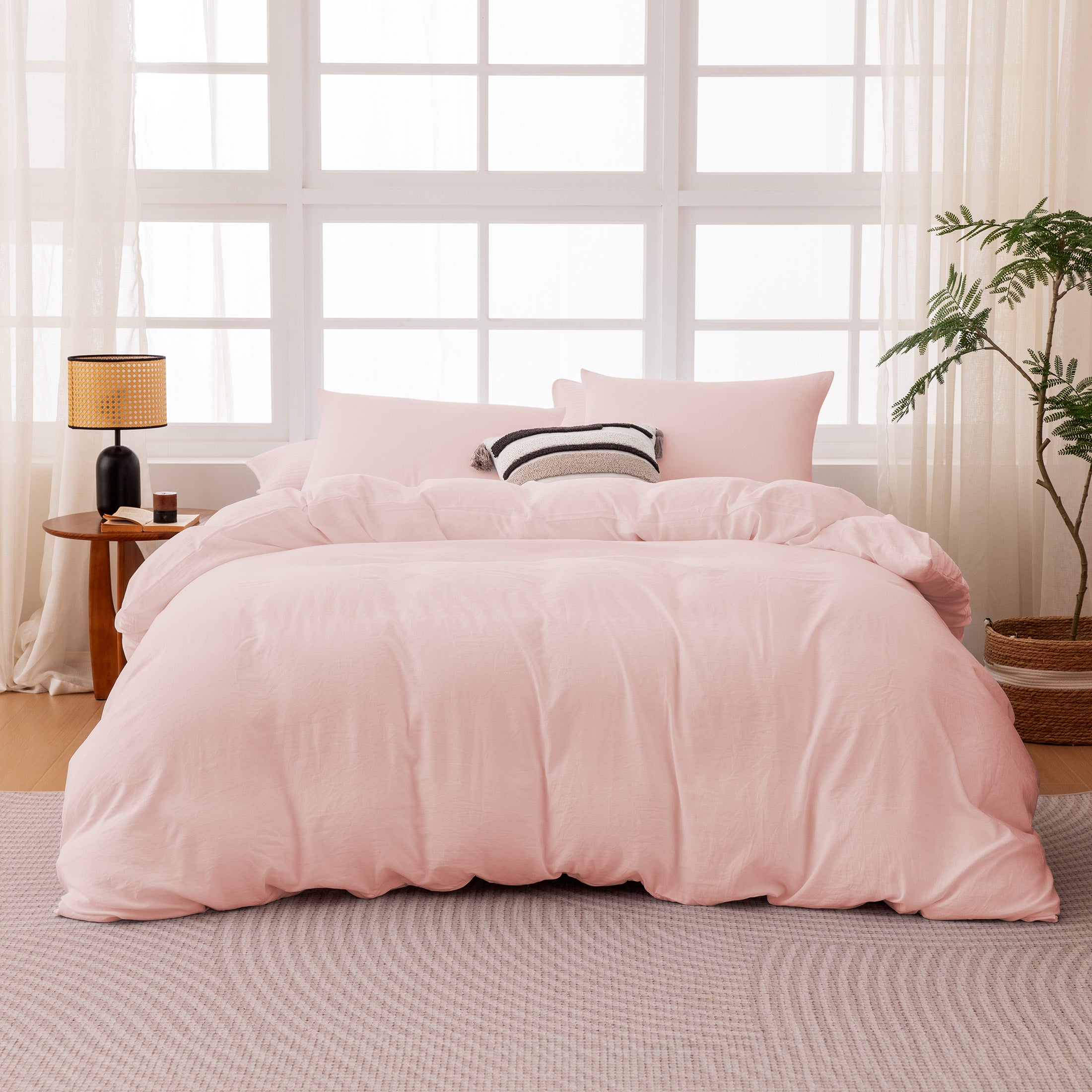 Washed Microfiber 100gsm Duvet Cover Set, All Season Bedding