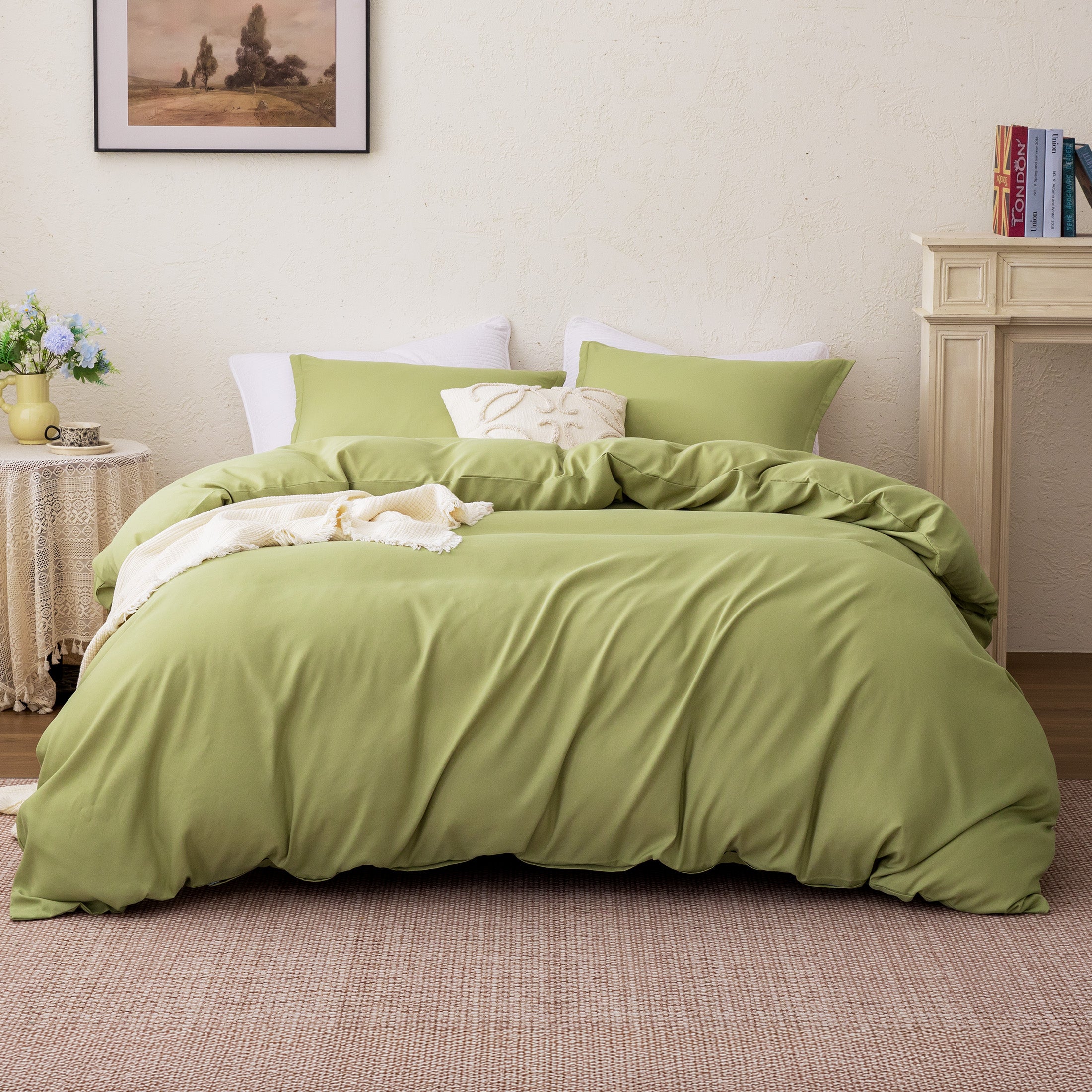90gsm Duvet Cover Set Soft Microfiber Bedding with Zipper & Corner Ties