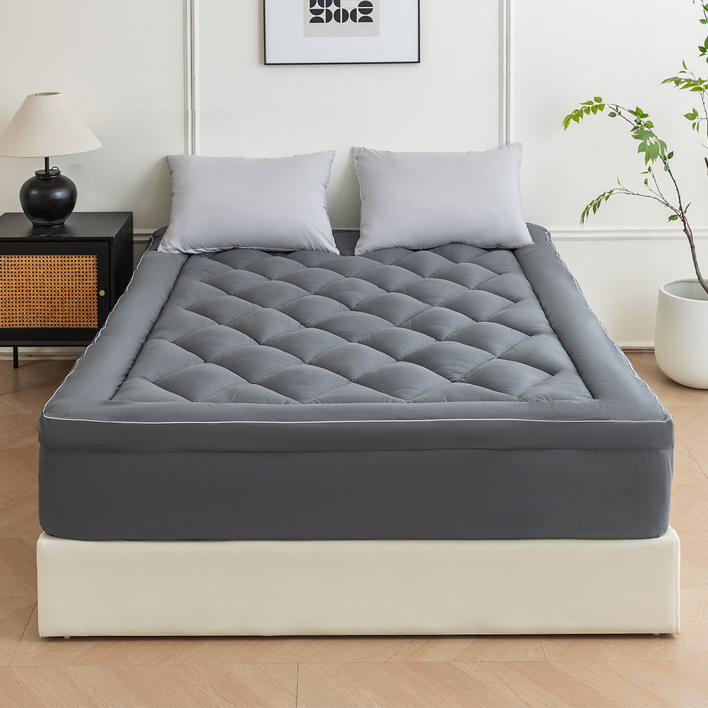 Mattress Topper, Ultra Thick Cloud Soft, Deep Pocket Embossed