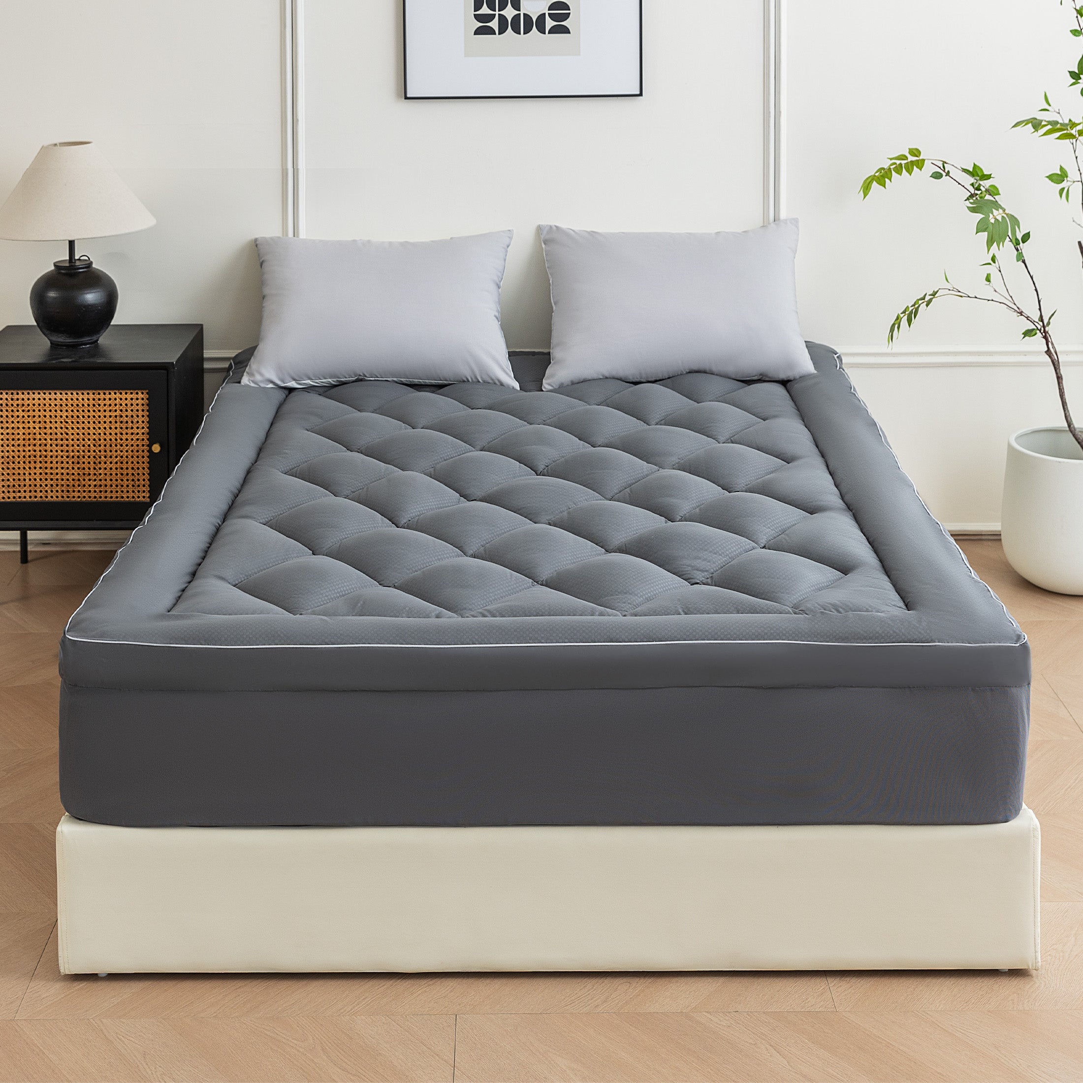 Mattress Topper, Ultra Thick Cloud Soft, Deep Pocket Embossed