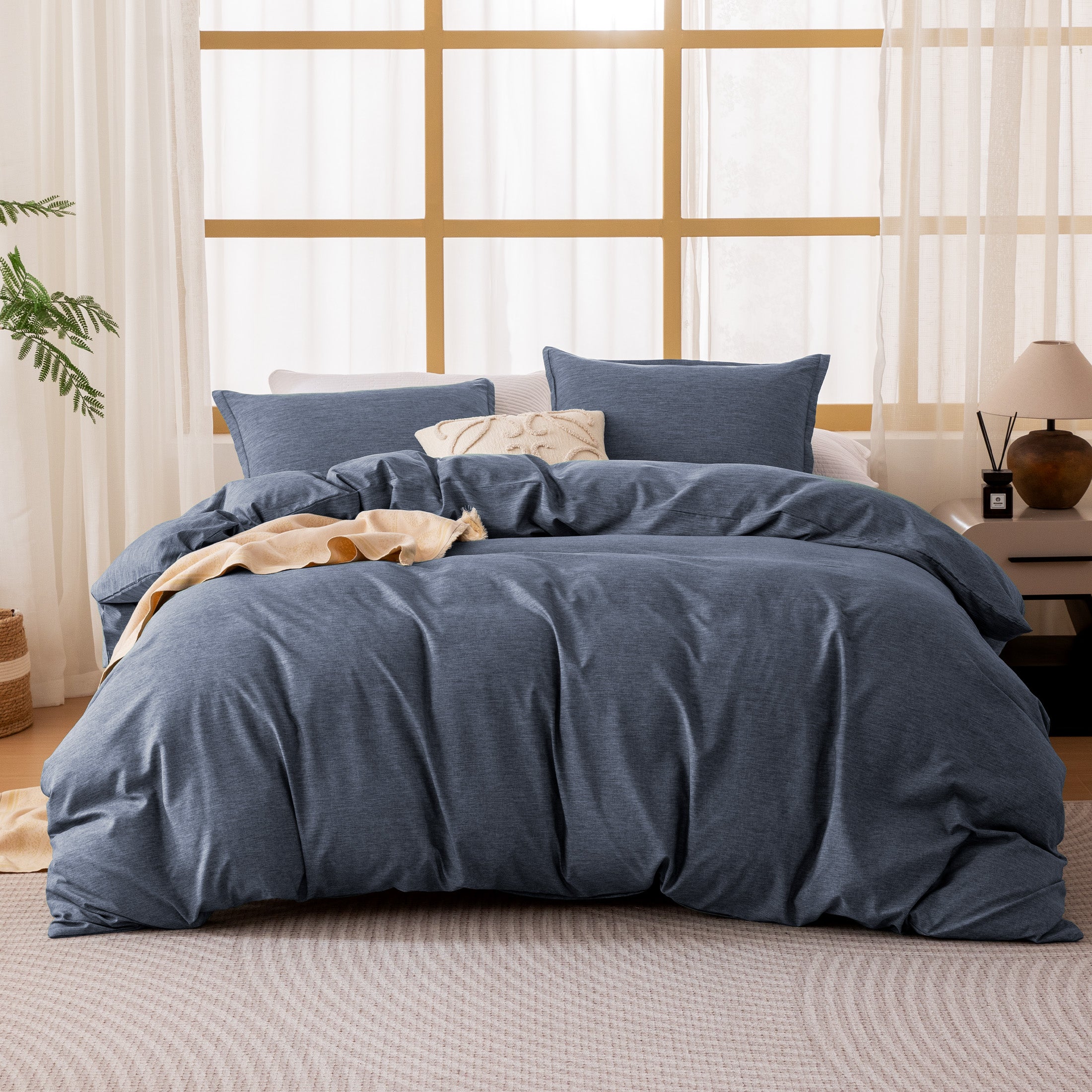 Cationic Microfiber Duvet Cover Set, Soft & Breathable