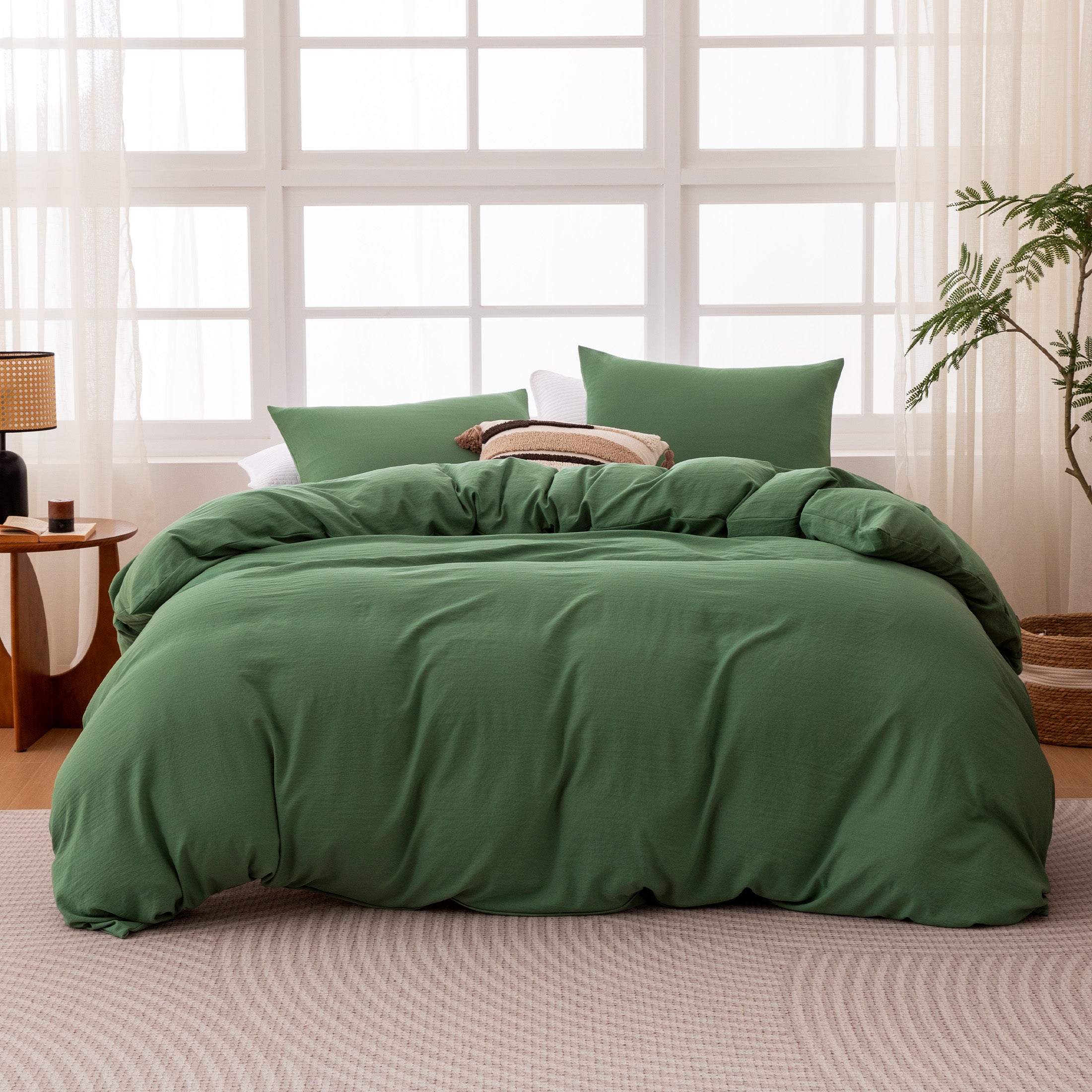 Washed Microfiber 100gsm Duvet Cover Set, All Season Bedding
