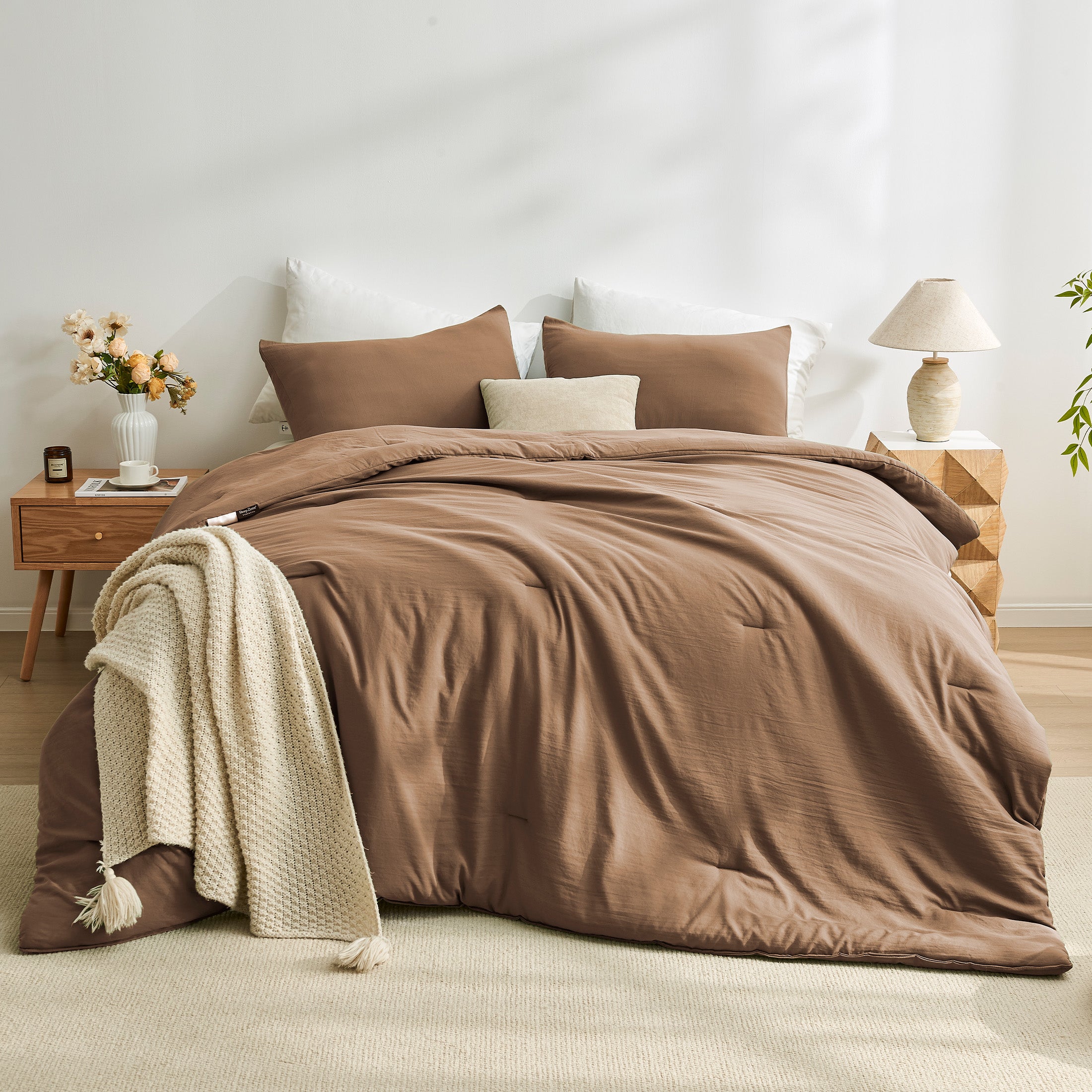 Washed Microfiber Comforter Set, Soft & Breathable