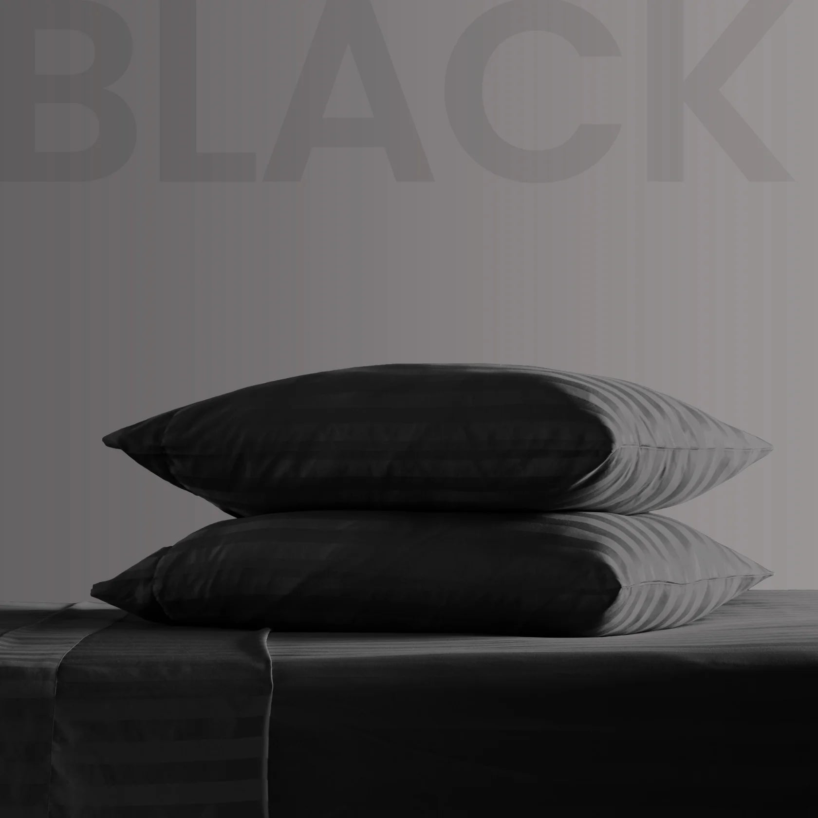 Cooling Satin Striped Sheets Set for Hot Sleepers-Beige