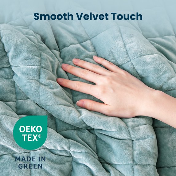 Sleep Zone Velvet Quilt Set,  Plush Velvet 3 Piece Quilt Bed Set with 2 Pillow Shams