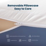 Standard Cooling Thick Memory Foam Pillow, Adjustable Height 2-Layer Design Neck Support for Side Back Stomach Sleepers-Blue