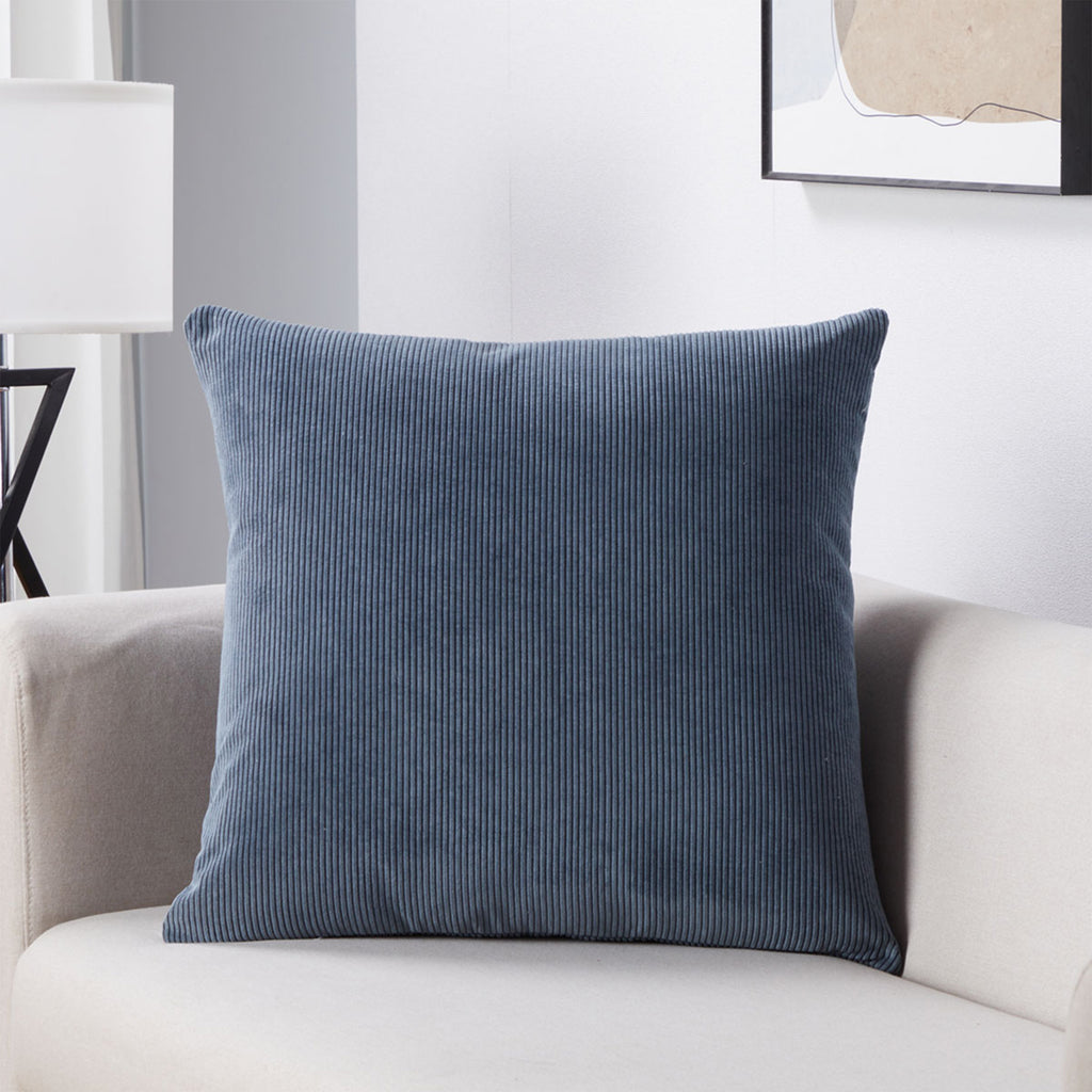 20"x20" Navy Blue Pinwale Corduroy Decorative Throw Pillow Covers, Retro for Den(2 Pack)