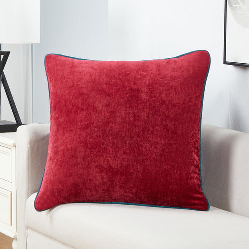 20"x20" Maya Velvet Contrast Cording Decorative Throw Pillow Covers (2 Pack)