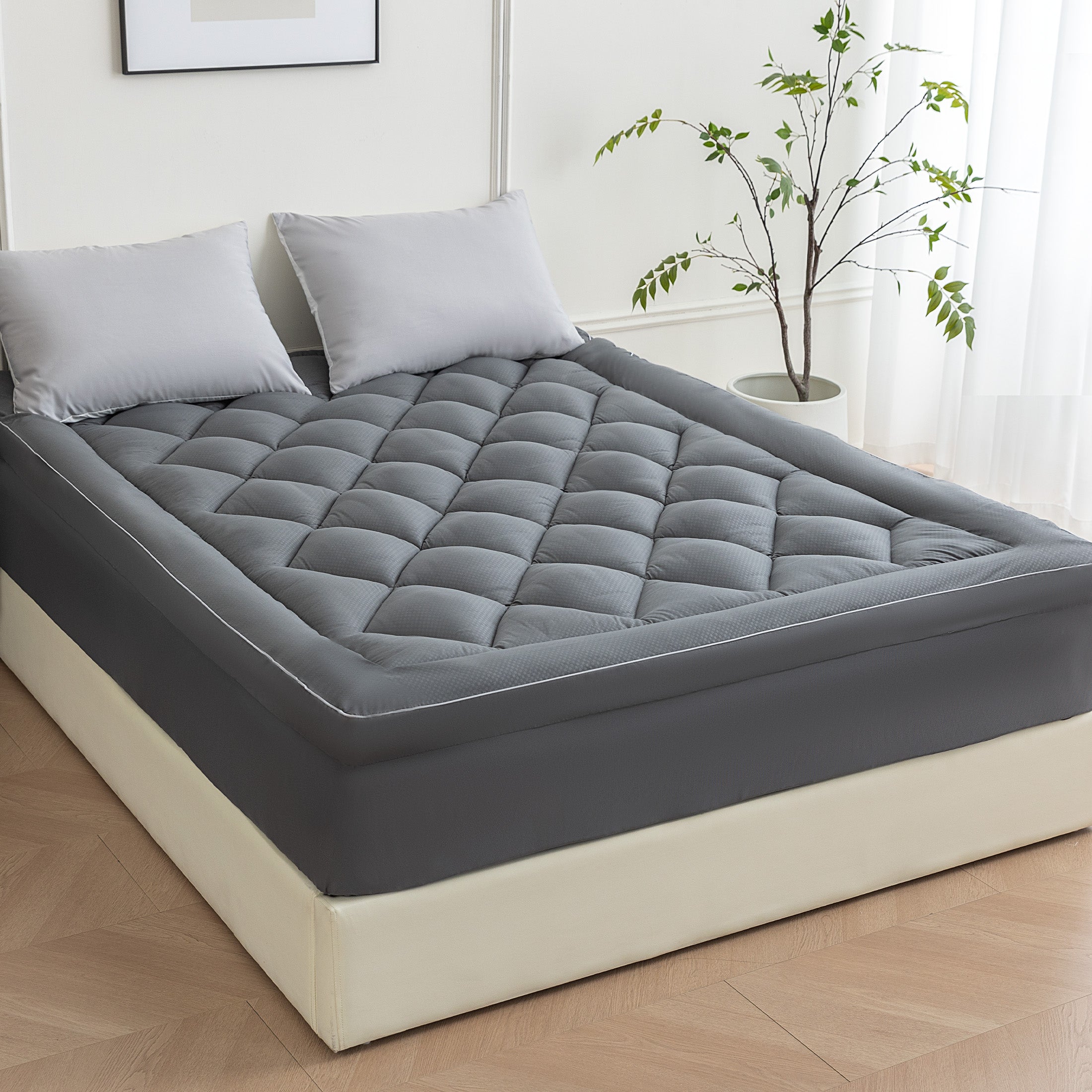 Mattress Topper, Ultra Thick Cloud Soft, Deep Pocket Embossed