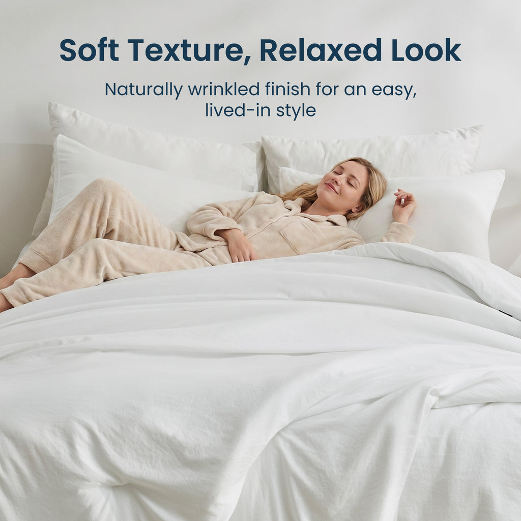 Washed Microfiber Comforter Set, Soft & Breathable