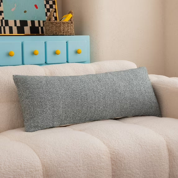 14"x36" Chenille Boucle Decorative Throw Pillow Covers, Lumbar Support for Recliner(2 Pack)